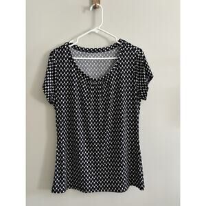 Worthington Black & White Blouse Office Blouse Size Large